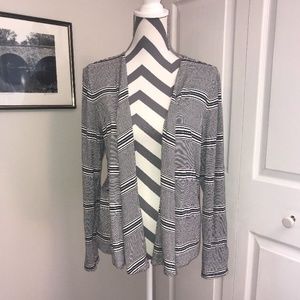 J. Jill Wearever Striped Open Cardigan